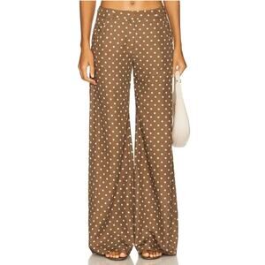 AMANDA UPRICHARD Saddler Pants - Chocolate Brown Polka Dot size Small